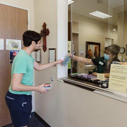 Student in the Wellness Center